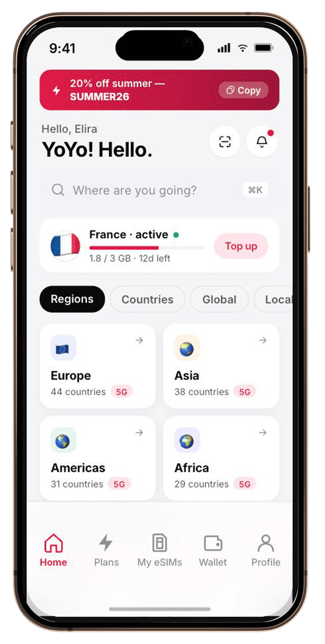 HelloSIM app on a phone